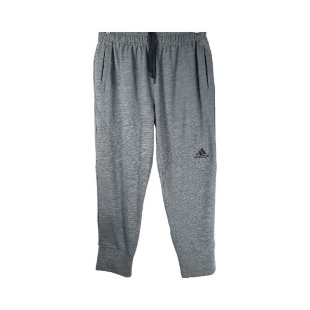 Adidas Men's Gray Climalite Drawstring Heather Training Jogger Pant Size L